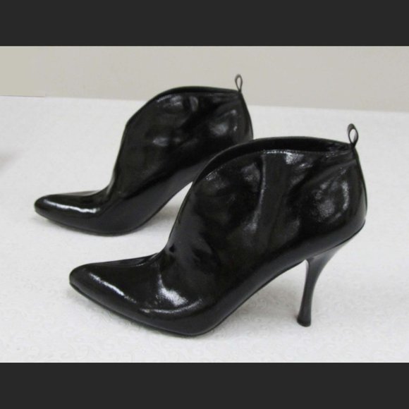 Enzio Angiolini KALEB Shiny Black Bootie Size 7.5 - Picture 2 of 6